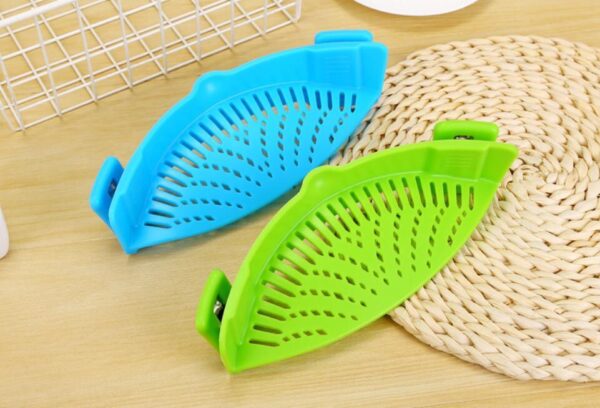 Silicone Clip-on Pot Pan Bowl Funnel Oil Strainer Creative Rice Washing Colander for Draining Liquid Fits All Pot Size - Image 9