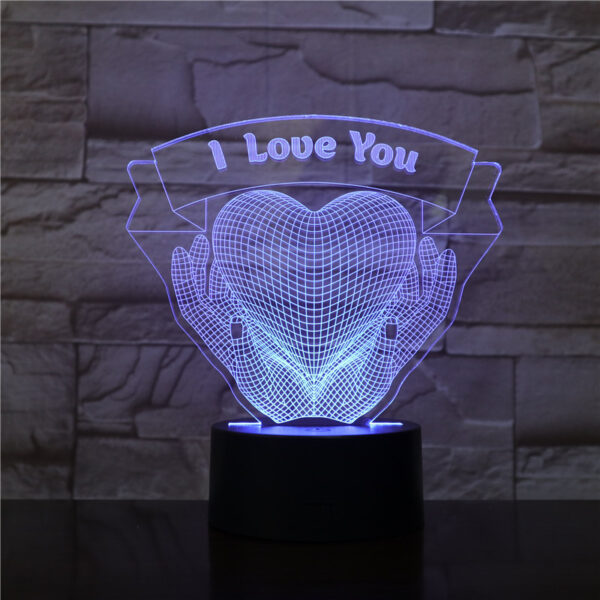 Valentines Day Gift Hands Holding Love 3D Night Light - Image 6