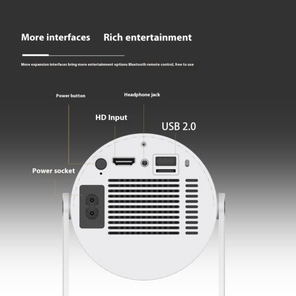 Portable Projector Small Straight Projector For Home Use 180 Degrees Projection Angle Automatic Focus Home Video Projector - Image 10