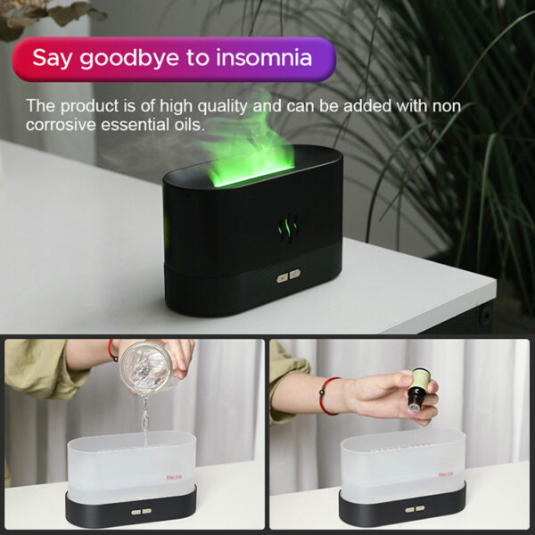 2022 Best Selling USB Ultrasonic Flame Humidifier Led RGB Colorful Essential Oil Fire Flame Aroma Diffuser - Image 5