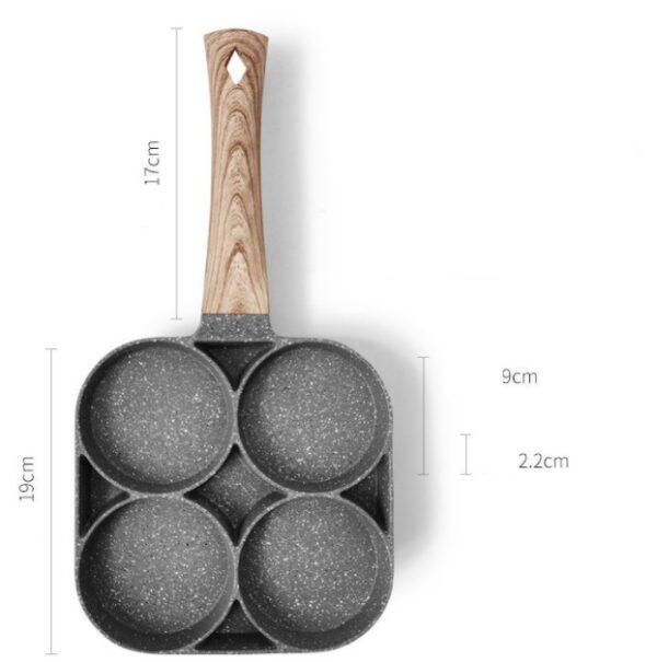 Multi Functional 4 Hole Frying Pan Non Stick Breakfast Burger Egg Pancake Maker Medical Stone Four Hole Omelet Pan - Image 9