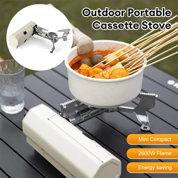 Camping Gas Stove Portable Folding Cassette Stove Outdoor Hiking BBQ Travel Cooking Grill Cooker Gas Burner Food Heating Tool Kitchen Gadgets - Image 4