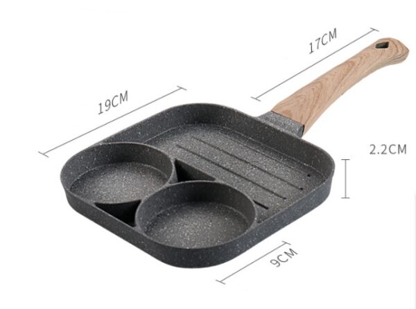 Multi Functional 4 Hole Frying Pan Non Stick Breakfast Burger Egg Pancake Maker Medical Stone Four Hole Omelet Pan - Image 8