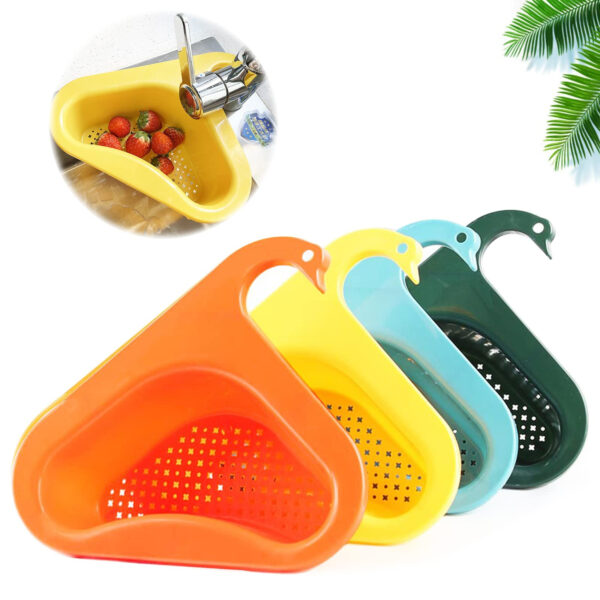 Household Sink Hanging Fruit And Vegetable Filter Water Drain Basket Kitchen Dry And Wet Separation Swan Drain Basket - Image 2