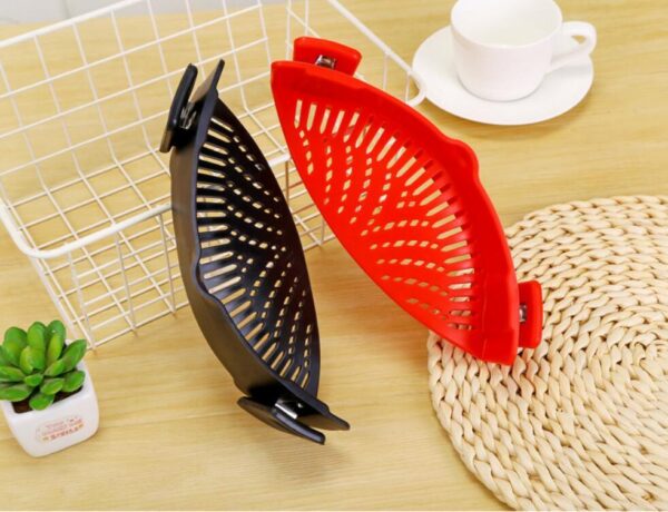 Silicone Clip-on Pot Pan Bowl Funnel Oil Strainer Creative Rice Washing Colander for Draining Liquid Fits All Pot Size - Image 8